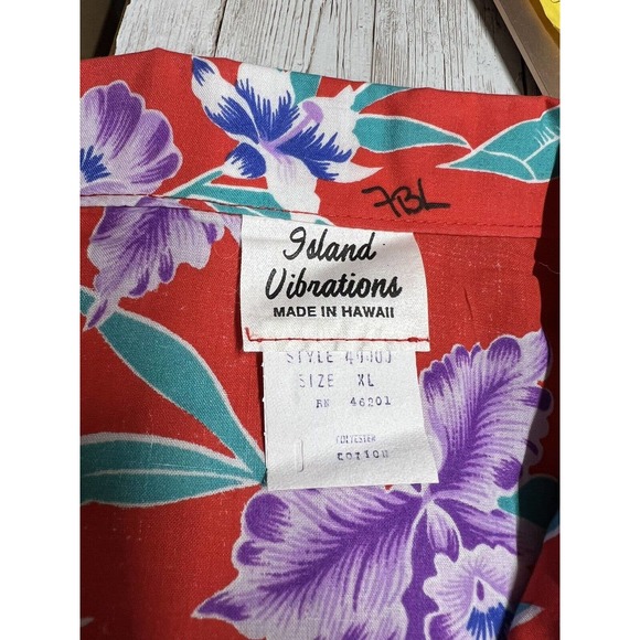Vintage Island Vibrations of Hawaii Men's Size XL Button Up Shirt Hawaiian - Picture 3 of 5